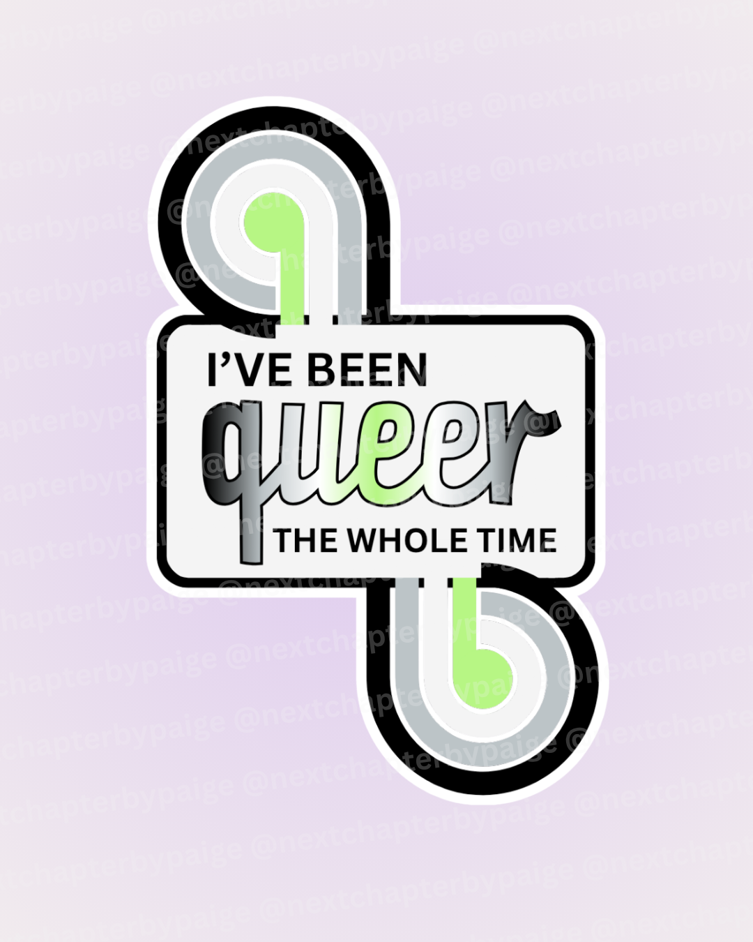 Agender "Queer The Whole Time" Sticker