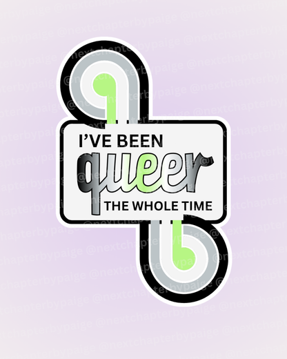 Agender "Queer The Whole Time" Sticker