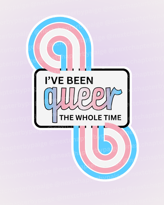 Trans Flag "Queer The Whole Time" Sticker