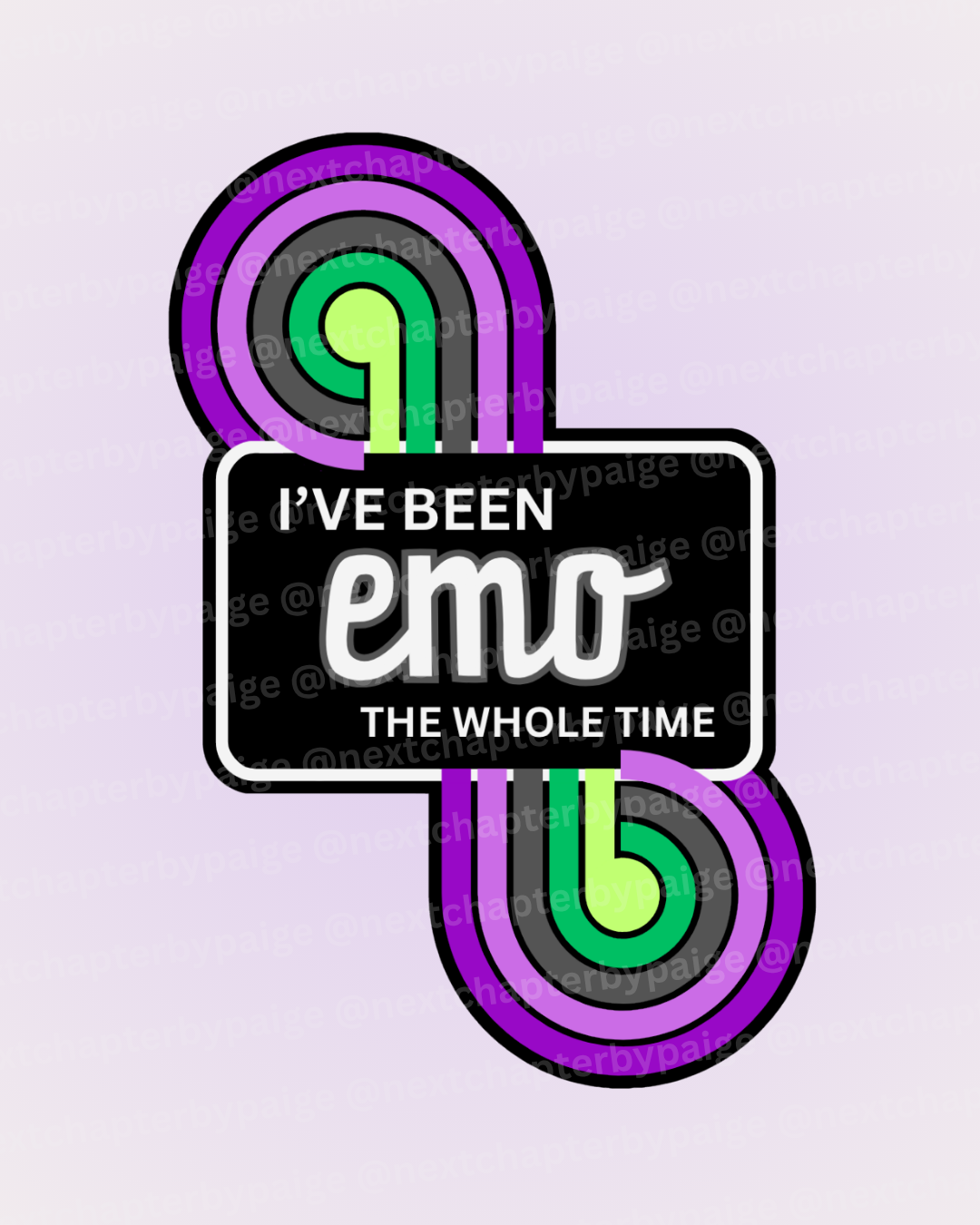 Emo "The Whole Time" Sticker